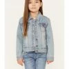 Roper Girls' Checkered Plaid Denim Jacket Light Blue 1 Roper Girls' Checkered Plaid Denim Jacket Light Blue -Roper Shop 2000366721 450 P1