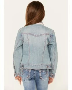 Roper Girls' Checkered Plaid Denim Jacket Light Blue 9 Roper Girls' Checkered Plaid Denim Jacket Light Blue -Roper Shop 2000366721 450 P3