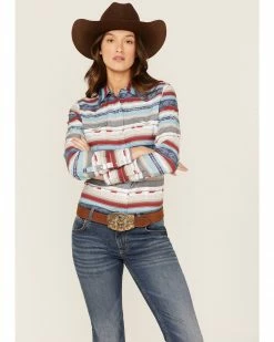 Roper Women's Southwestern Print Long Sleeve Snap Western Shirt Multi -Roper Shop 2000366841 900 P1 1