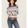 Roper Women's Southwestern Print Long Sleeve Snap Western Shirt Multi -Roper Shop 2000366841 900 P1