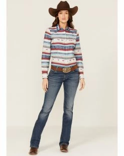 Roper Women's Southwestern Print Long Sleeve Snap Western Shirt Multi -Roper Shop 2000366841 900 P2