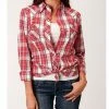 Roper Women's Plaid Print Long Sleeve Western Snap Shirt - Plus Orange 2 Roper Women's Plaid Print Long Sleeve Western Snap Shirt - Plus Orange -Roper Shop 2000366844 800 P1