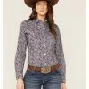 Roper Women's Paisley Print Long Sleeve Button-Down Western Shirt  Wine -Roper Shop 2000366847 646 P1