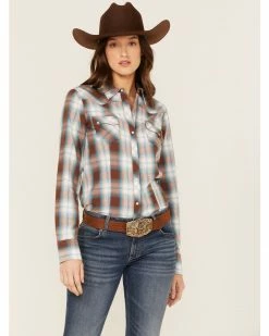 Roper Women's Plaid Western Snap Shirt Brown 11 Roper Women's Plaid Western Snap Shirt Brown -Roper Shop 2000366855 200 P1 1