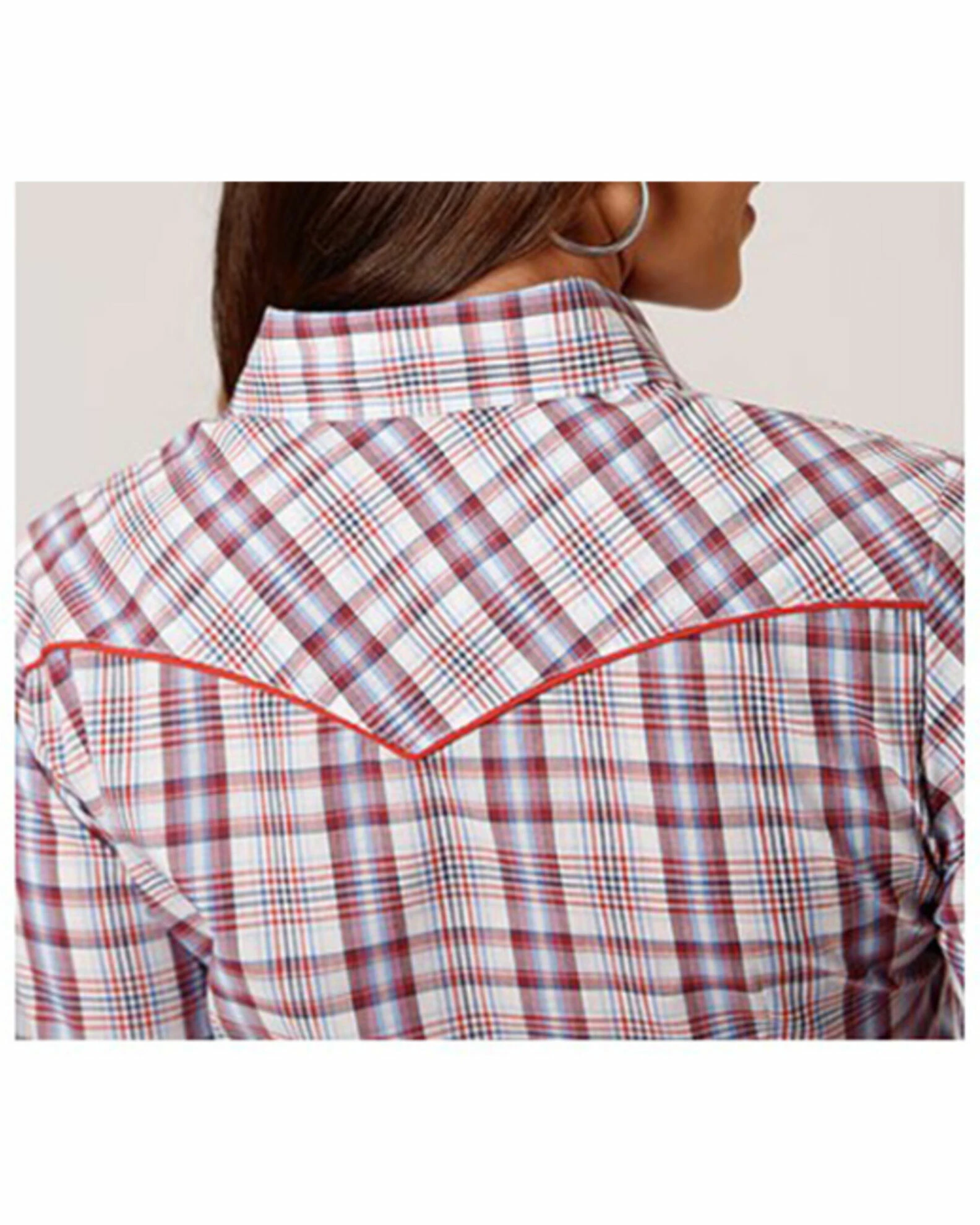 Roper Women's Plaid Print Long Sleeve Snap Western Shirt - Plus Multi 4 Roper Women's Plaid Print Long Sleeve Snap Western Shirt - Plus Multi - Image 2