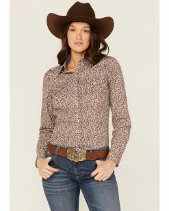Roper Women's Floral Chambray Western Snap Shirt Brown 11 Roper Women's Floral Chambray Western Snap Shirt Brown -Roper Shop 2000366860 200 P1 1