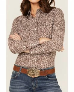 Roper Women's Floral Chambray Western Snap Shirt Brown 9 Roper Women's Floral Chambray Western Snap Shirt Brown -Roper Shop 2000366860 200 P3