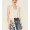 Roper Women's White Faux Suede Fringe Vest 1 Roper Women's White Faux Suede Fringe Vest -Roper Shop 2000367046 100 P1