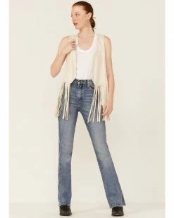 Roper Women's White Faux Suede Fringe Vest 9 Roper Women's White Faux Suede Fringe Vest -Roper Shop 2000367046 100 P4