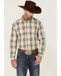 Roper Men's Saddle Large Plaid Long Sleeve Button-Down Western Shirt