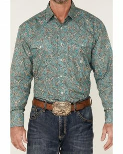 Roper Men's Saddle Paisley Print Long Sleeve Snap Western Shirt  -Roper Shop 2000370620 440 P3