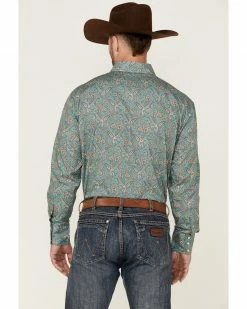 Roper Men's Saddle Paisley Print Long Sleeve Snap Western Shirt  -Roper Shop 2000370620 440 P4