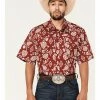 Roper Men's Floral Print Short Sleeve Snap Western Shirt Red 1 Roper Men's Floral Print Short Sleeve Snap Western Shirt Red -Roper Shop 2000370627 600 P1