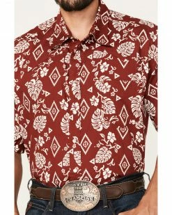 Roper Men's Floral Print Short Sleeve Snap Western Shirt Red 9 Roper Men's Floral Print Short Sleeve Snap Western Shirt Red -Roper Shop 2000370627 600 P3