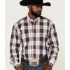 Roper Men's Liberty Bell Large Plaid Long Sleeve Button-Down Western Shirt  Blue -Roper Shop 2000370628 400 P1