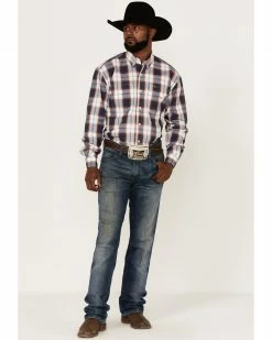Roper Men's Liberty Bell Large Plaid Long Sleeve Button-Down Western Shirt Blue 8 Roper Men's Liberty Bell Large Plaid Long Sleeve Button-Down Western Shirt Blue -Roper Shop 2000370628 400 P2