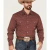 Roper Men's Liberty Bell Diamond Geo Print Long Sleeve Snap Western Shirt Burgundy 2 Roper Men's Liberty Bell Diamond Geo Print Long Sleeve Snap Western Shirt Burgundy -Roper Shop 2000370630 640 P1