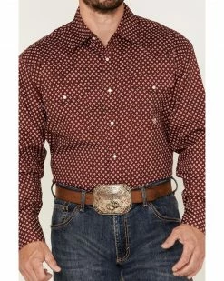 Roper Men's Liberty Bell Diamond Geo Print Long Sleeve Snap Western Shirt Burgundy 9 Roper Men's Liberty Bell Diamond Geo Print Long Sleeve Snap Western Shirt Burgundy -Roper Shop 2000370630 640 P3