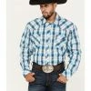 Roper Men's Large Plaid Long Sleeve Snap Shirt Blue 1 Roper Men's Large Plaid Long Sleeve Snap Shirt Blue -Roper Shop 2000370634 400 P1