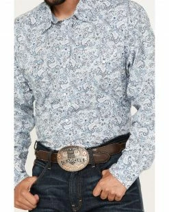 Roper Men's Vintage Paisley Print Snap Western Shirt Blue 9 Roper Men's Vintage Paisley Print Snap Western Shirt Blue -Roper Shop 2000370635 400 P3
