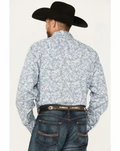 Roper Men's Vintage Paisley Print Snap Western Shirt Blue 10 Roper Men's Vintage Paisley Print Snap Western Shirt Blue -Roper Shop 2000370635 400 P4