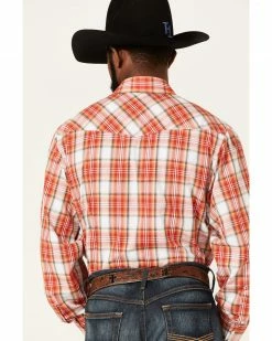 Roper Men's Large Plaid Long Sleeve Snap Western Shirt Orange 10 Roper Men's Large Plaid Long Sleeve Snap Western Shirt Orange -Roper Shop 2000370638 800 P4