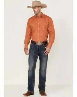 Roper Men's Terracotta Long Sleeve Snap Western Shirt  Orange -Roper Shop 2000370639 800 P2