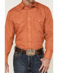 Roper Men's Terracotta Long Sleeve Snap Western Shirt  Orange -Roper Shop 2000370639 800 P3