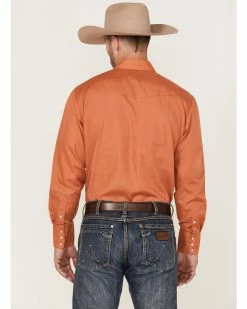 Roper Men's Terracotta Long Sleeve Snap Western Shirt  Orange -Roper Shop 2000370639 800 P4