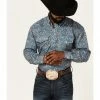 Roper Men's Setting Sun Paisley Print Long Sleeve Western Shirt  Grey -Roper Shop 2000370640 020 P1