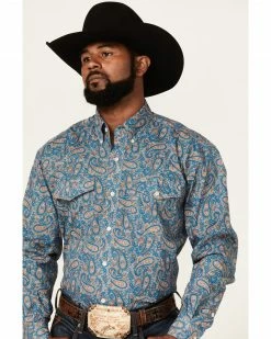 Roper Men's Setting Sun Paisley Print Long Sleeve Western Shirt  Grey -Roper Shop 2000370640 020 P3