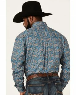 Roper Men's Setting Sun Paisley Print Long Sleeve Western Shirt  Grey -Roper Shop 2000370640 020 P4