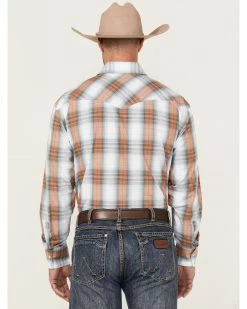 Roper Men's Setting Sun Large Ombre Plaid Long Sleeve Western Shirt  Grey -Roper Shop 2000370642 020 P4