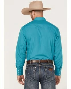 Roper Men's Classic Long Sleeve Western Shirt Teal 10 Roper Men's Classic Long Sleeve Western Shirt Teal -Roper Shop 2000370644 442 P4