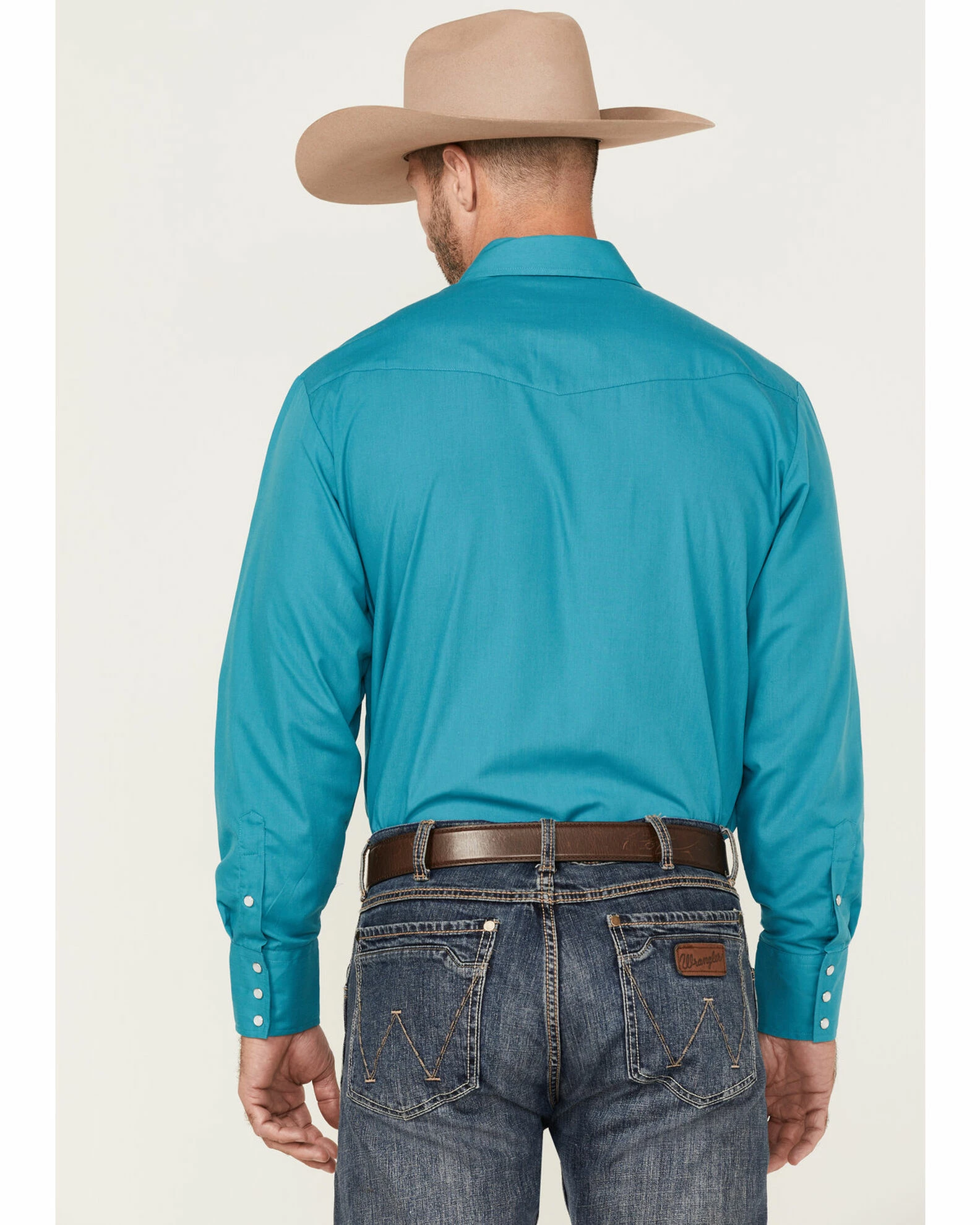 Roper Men's Classic Long Sleeve Western Shirt Teal 6 Roper Men's Classic Long Sleeve Western Shirt Teal - Image 4