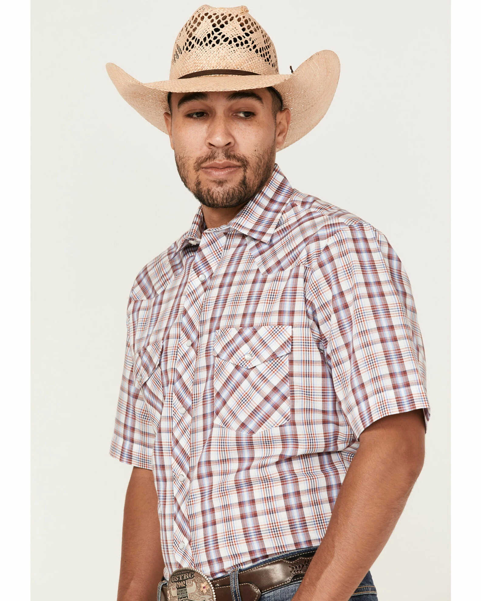 Roper Men's Classic Plaid Short Sleeve Western Shirt 4 Roper Men's Classic Plaid Short Sleeve Western Shirt - Image 2