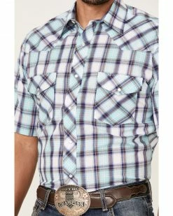 Roper Men's Classic Large Plaid Short Sleeve Snap Western Shirt 8 Roper Men's Classic Large Plaid Short Sleeve Snap Western Shirt -Roper Shop 2000370647 400 P3