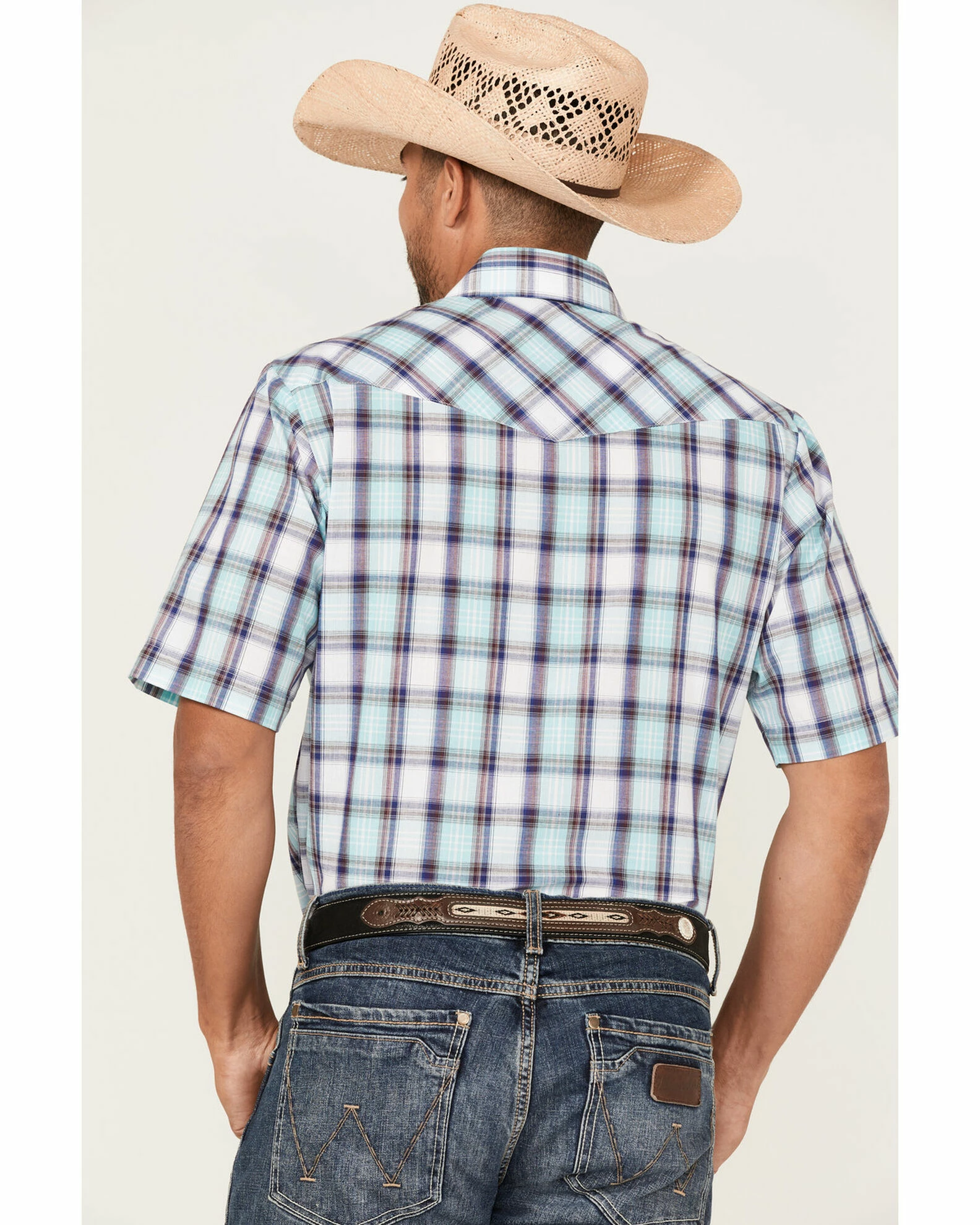 Roper Men's Classic Large Plaid Short Sleeve Snap Western Shirt 6 Roper Men's Classic Large Plaid Short Sleeve Snap Western Shirt - Image 4