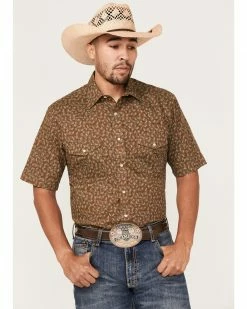 Roper Men's Classic Floral Print Short Sleeve Western Shirt 