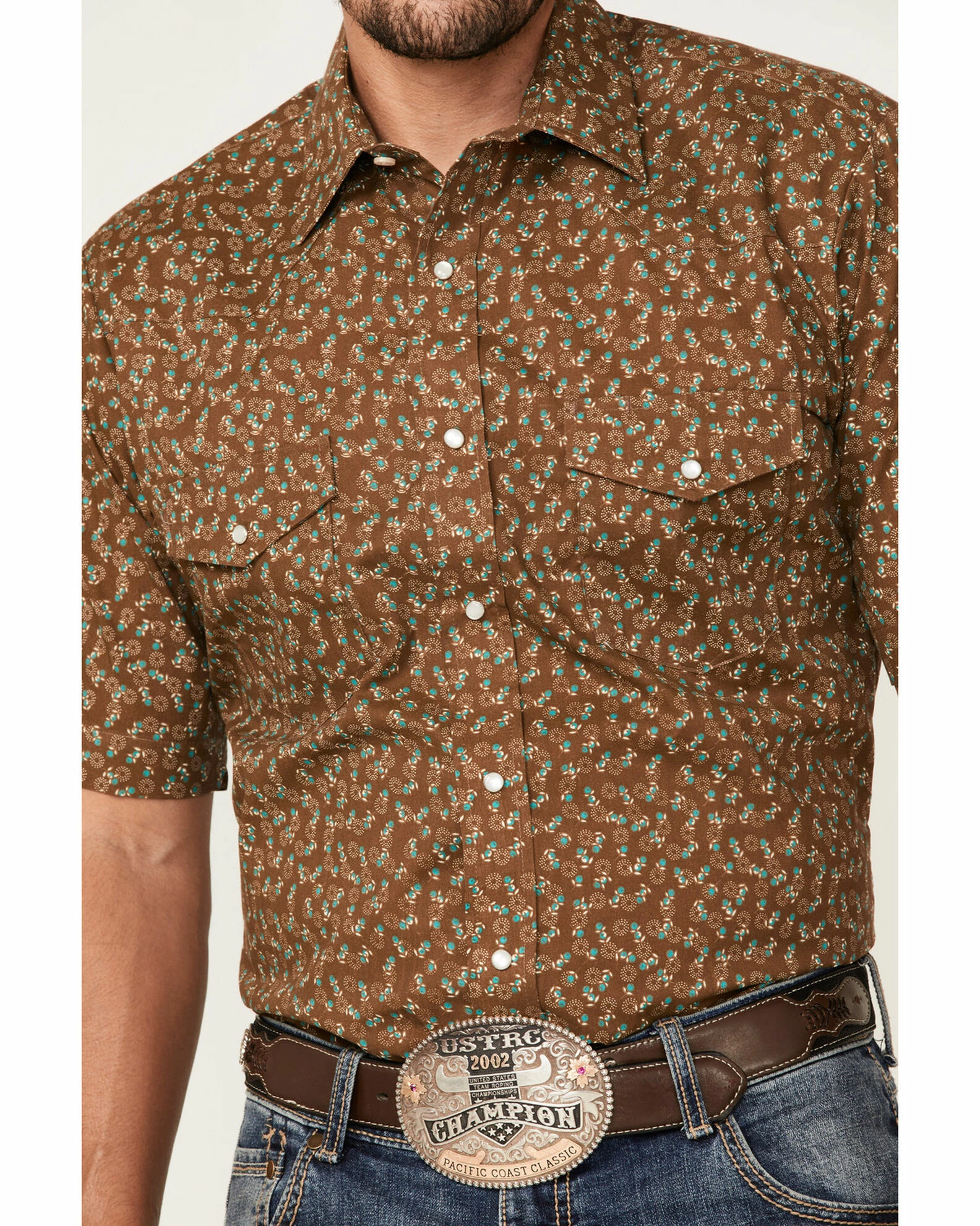 Roper Men's Classic Floral Print Short Sleeve Western Shirt 5 Roper Men's Classic Floral Print Short Sleeve Western Shirt - Image 3