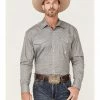 Roper Men's Setting Sun Stretch Diamond Geo Print Long Sleeve Western Shirt Grey 2 Roper Men's Setting Sun Stretch Diamond Geo Print Long Sleeve Western Shirt Grey -Roper Shop 2000370802 020 P1