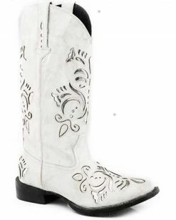 Roper Women's Belle Underlay Fashion Western Boots - Wide Square Toe 