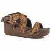Roper Women's Diva Tooled Cross Strap Wedge Buckle Sandals 2 Roper Women's Diva Tooled Cross Strap Wedge Buckle Sandals -Roper Shop 2000377823 200 P1