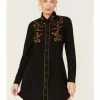 Roper Women's Western Embroidered Shirt Dress Black 1 Roper Women's Western Embroidered Shirt Dress Black -Roper Shop 2000378227 001 P1