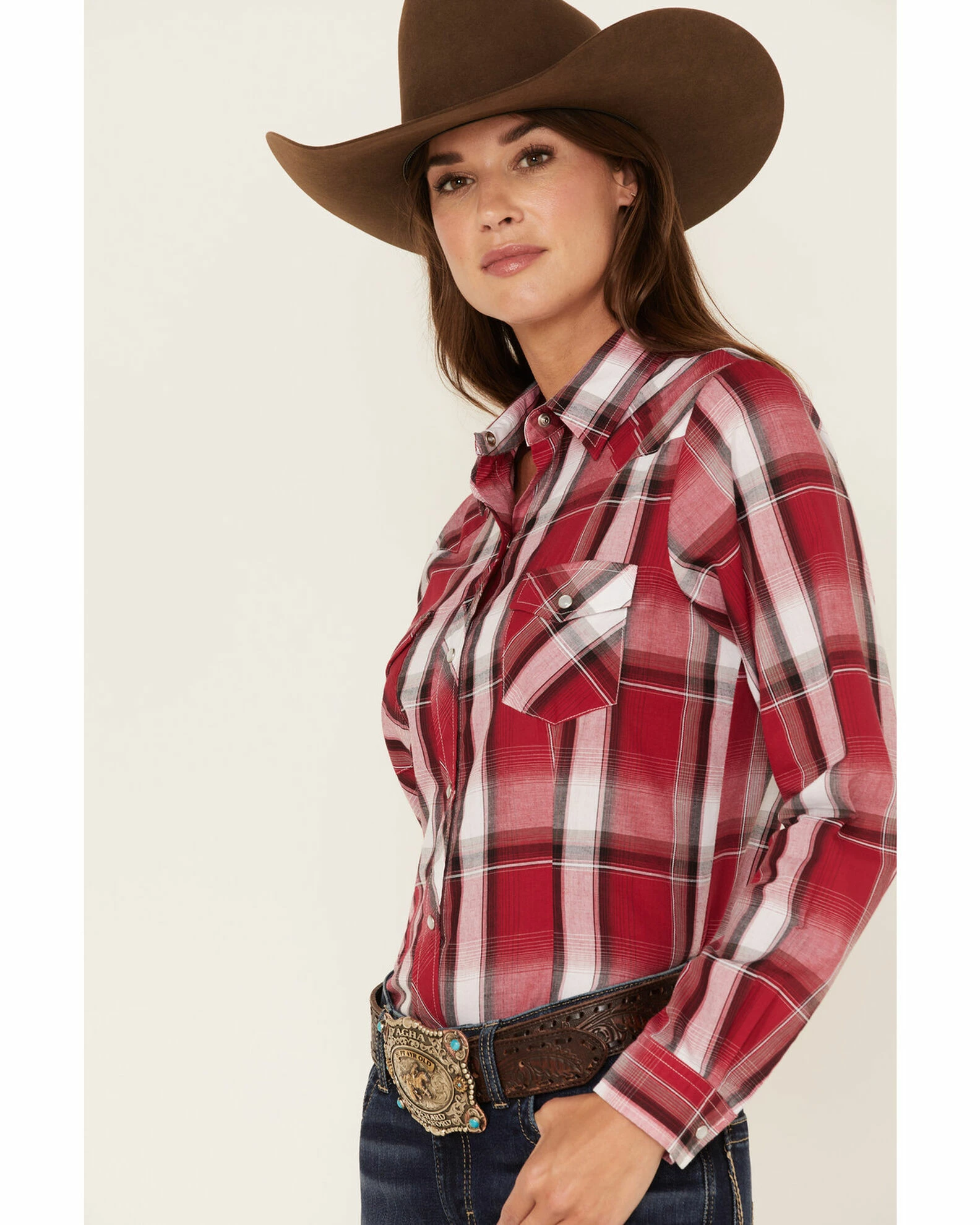 Roper Women's Plaid Print Long Sleeve Snap Western Shirt 4 Roper Women's Plaid Print Long Sleeve Snap Western Shirt - Image 2