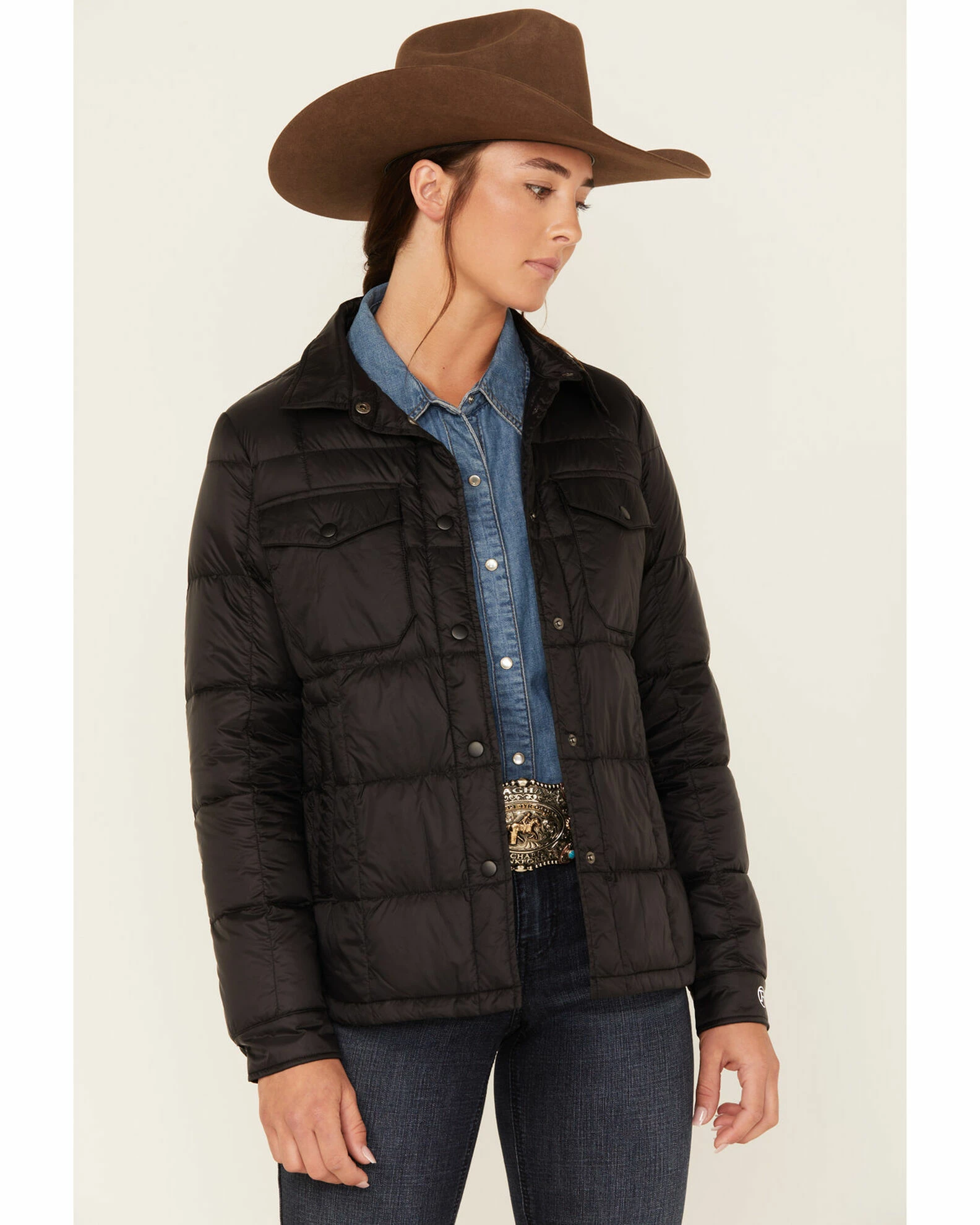 Roper Women's Quilted Parachute Down Jacket Black 3 Roper Women's Quilted Parachute Down Jacket Black