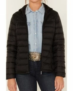 Roper Women's Quilted Parachute Hooded Down Jacket Black -Roper Shop 2000378353 001 P3