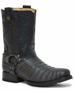 Roper Men's Biker CCS Rider Caiman Print Performance Western Boots - Biker Toe 