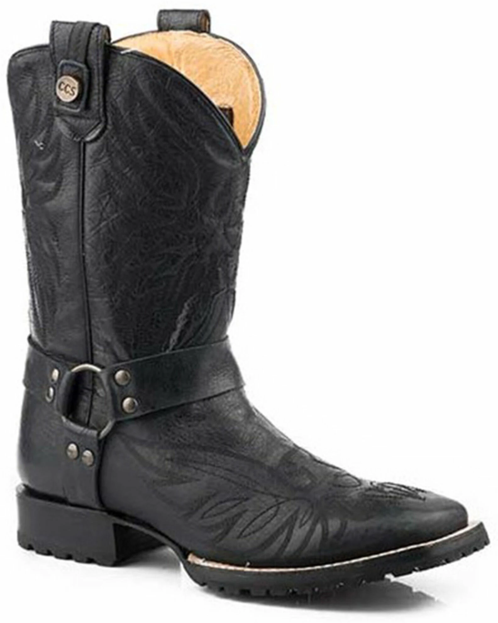 Roper Men's Cowboy Biker CCS Rider Performance Leather Western Boots - Square Toe 3 Roper Men's Cowboy Biker CCS Rider Performance Leather Western Boots - Square Toe