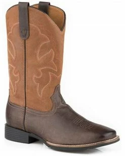 Roper Men's Monterey Burnished Vamp Performance Western Boots - Square Toe 